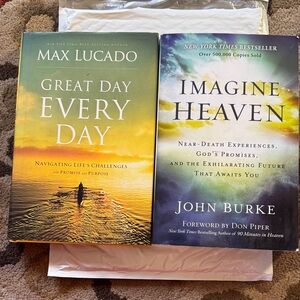 Great Day Every Day and Imagine Heaven Books, Christian book bundle